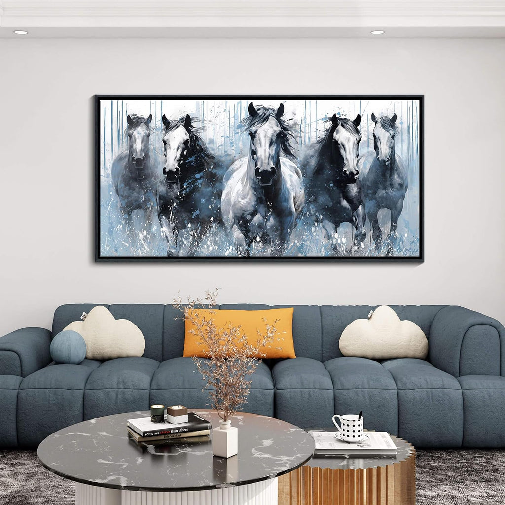 ART Rustic Equine Gallop Canvas Wall Art - Stunning Horse Themed Decor - Horse Pictures Wall Decor