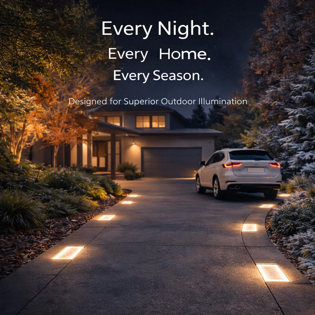 4x8 Solar Ground Lights, 3500K Paver Light, Warm White, 2Pack
