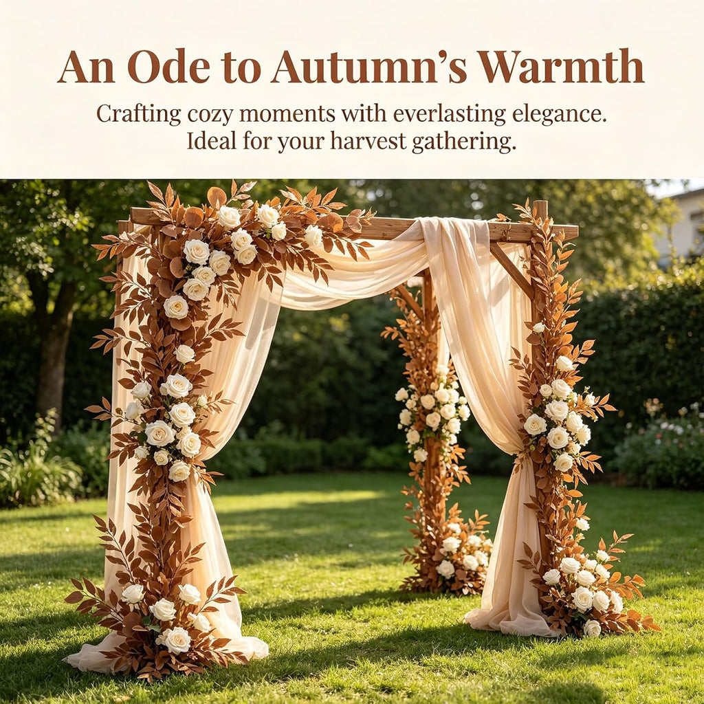 6.5Ft Fall Artificial Eucalyptus Garland with Willow Leaves - Set of 65