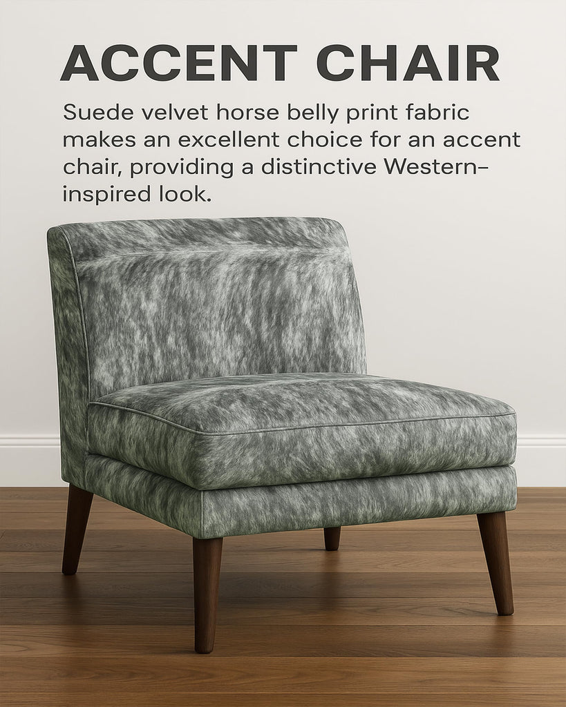 Suede Velvet Horse Belly Print Fabric Roadhouse Upholstery / 54" Wide/Sold By The Continuous Yard, General Upholstery
