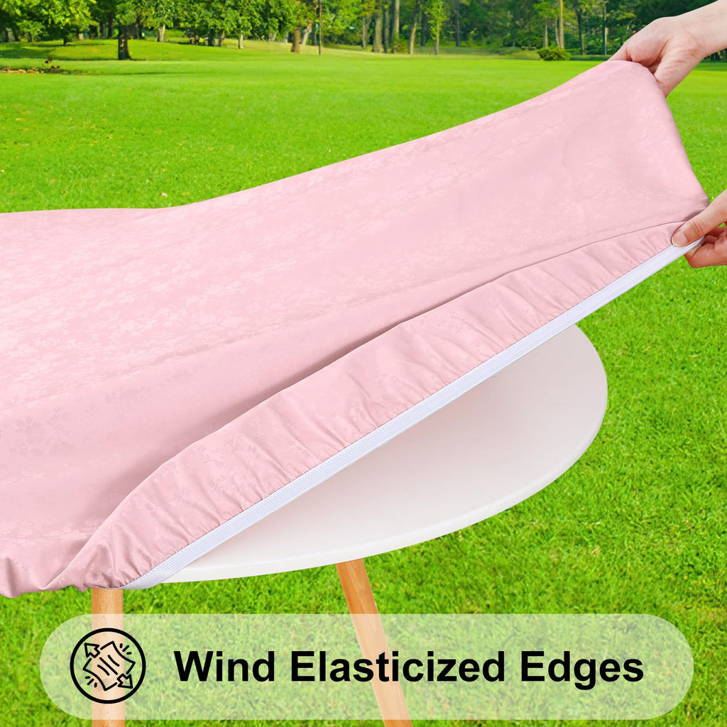Waterproof Heavy Duty Vinyl Fitted Tablecloth for 45"-56" Round Table