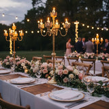 Gold Floor Candelabra, 40'' Tall Floor Candle Holders, 2 Pcs Metal 5 Arm Candelabra Centerpiece Decorations for 5