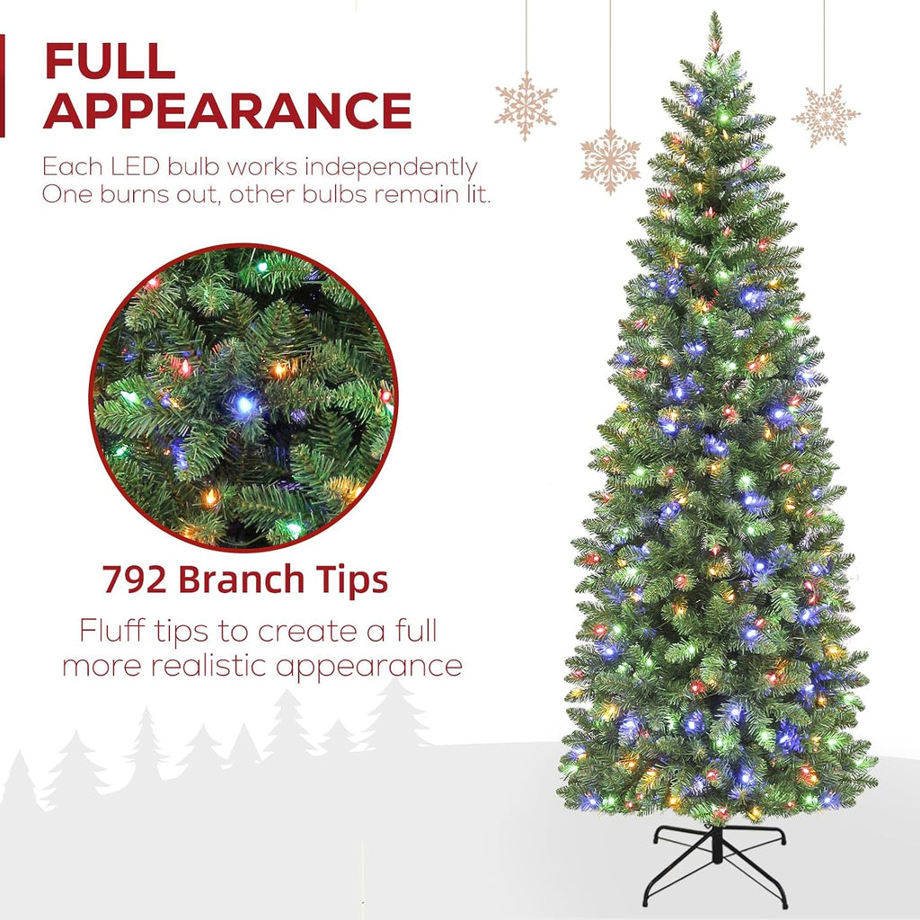 Prelit Pencil Christmas Tree with 792 Branch Tips