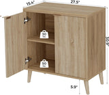 Buffet Cabinet with Storage, Modern Fluted Accent Sideboard with Doors & Adjustable Shelves