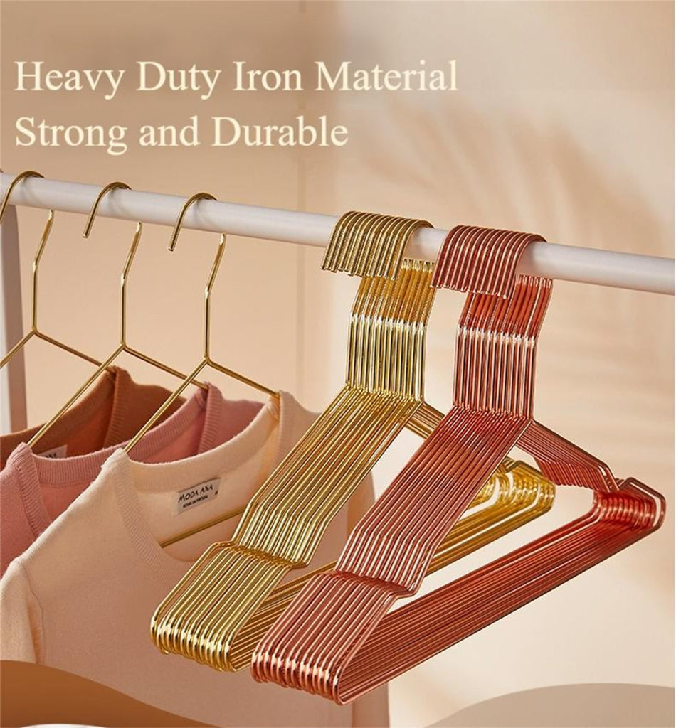 17 Inch Metal Clothes Hanger 20 Pack, 4.0mm Heavy Duty Garment Hanger (Gold)