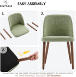 Upholstered Dining Chairs Set of 2,Solid Wood Legs,Modern Dining Chairs Set of 2