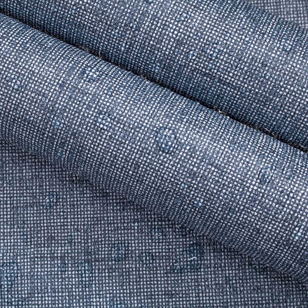 Denim Blue Grasscloth Peel and Stick Wallpaper 15.7inch x 393.7inch | Textured Contact Paper Blue Faux Linen