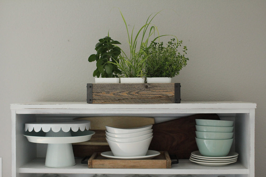 Reclaimed Wood Planter Box with Metal Brackets (Small - 14.5")