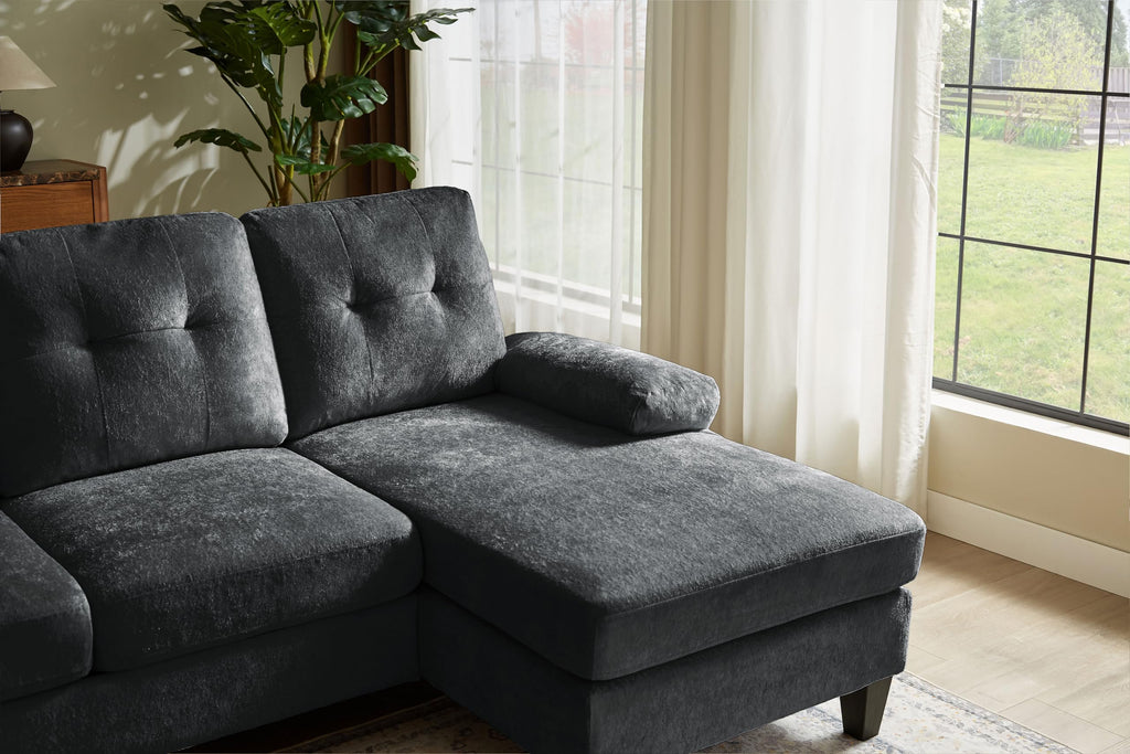105" Sectional Sofa Couch, U Shape Sofas 4 Seat Couches with Double Chaise and Armrest, Modern Polyester Velvet