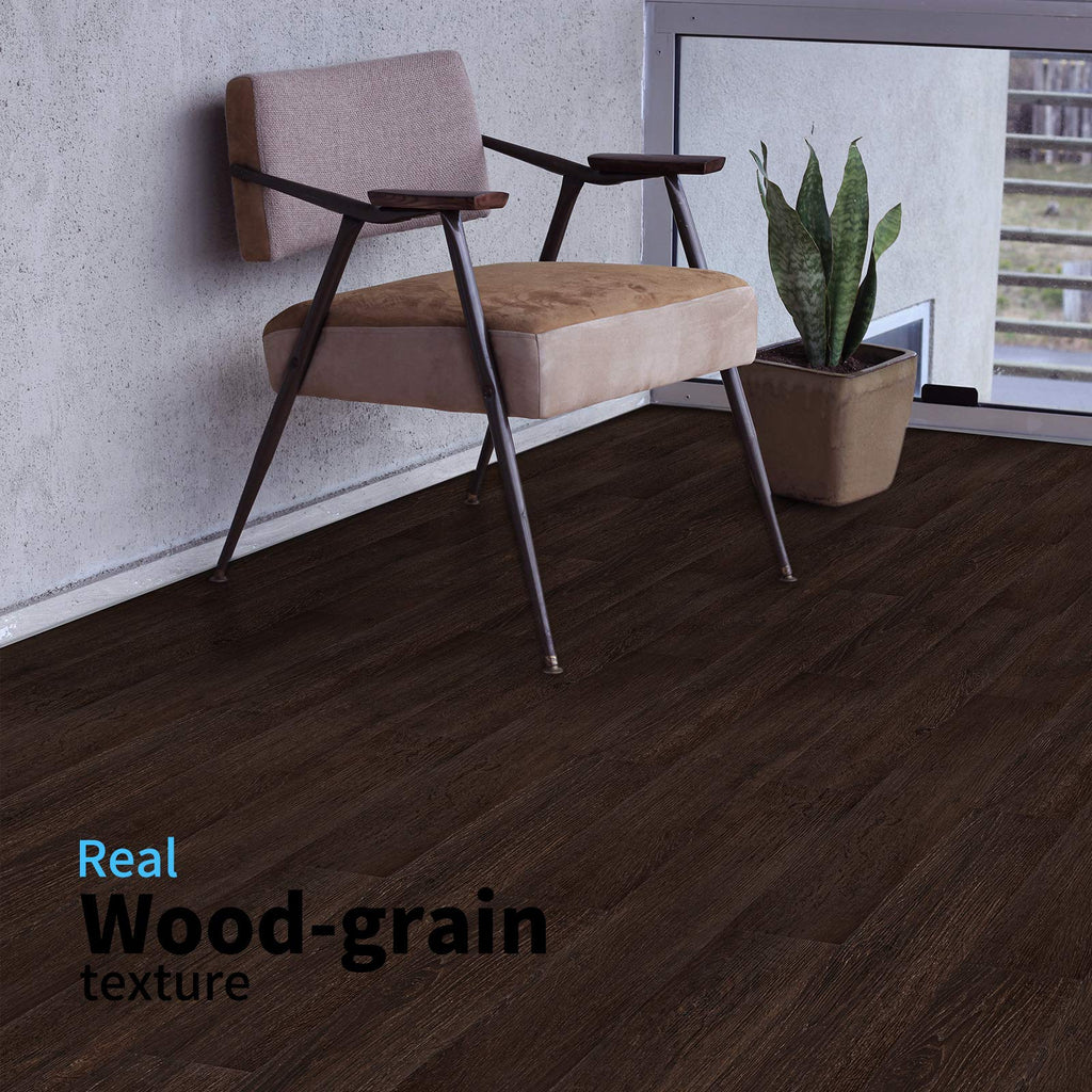 36-Pack Peel and Stick Vinyl Floor Tiles (54 Sq.Ft), Brown Stone