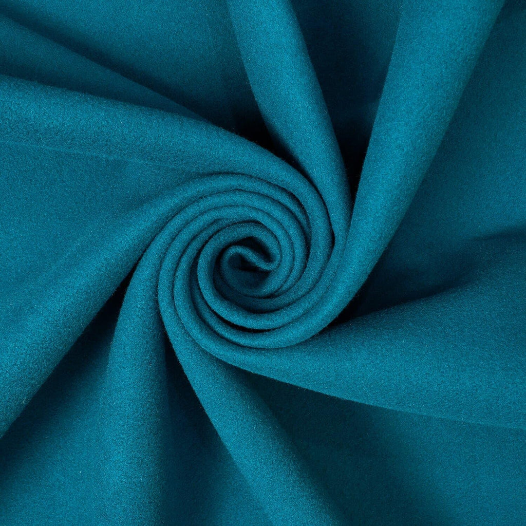 Brushed Wool Fabric Heavyweight Thick 59 Inch 370 GSM Polyester Coating Woolen by The Yard - Teal (1 Yard)