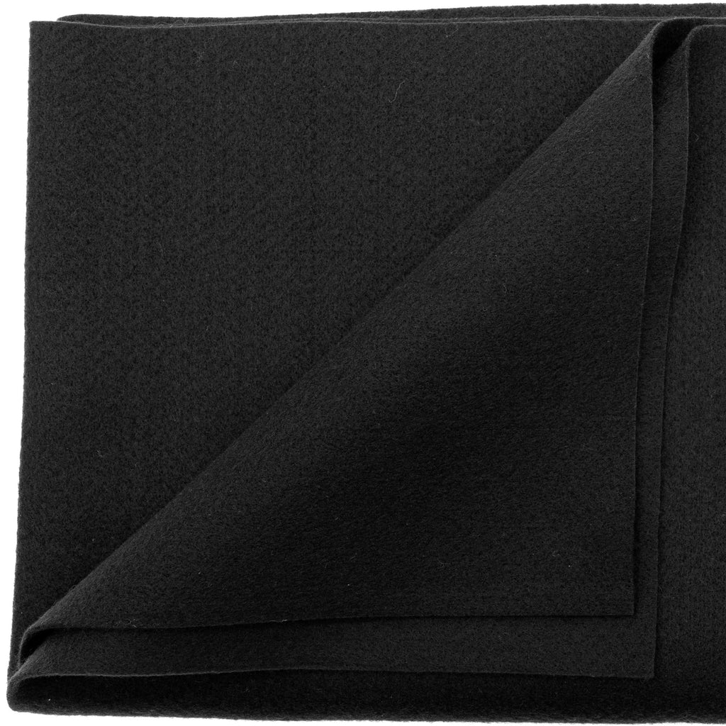 Craft Felt Fabric by The Yard - 72" Wide & 1.6mm Thick Acrylic Felt - Soft and Durable Black Fabric for DIY Arts &
