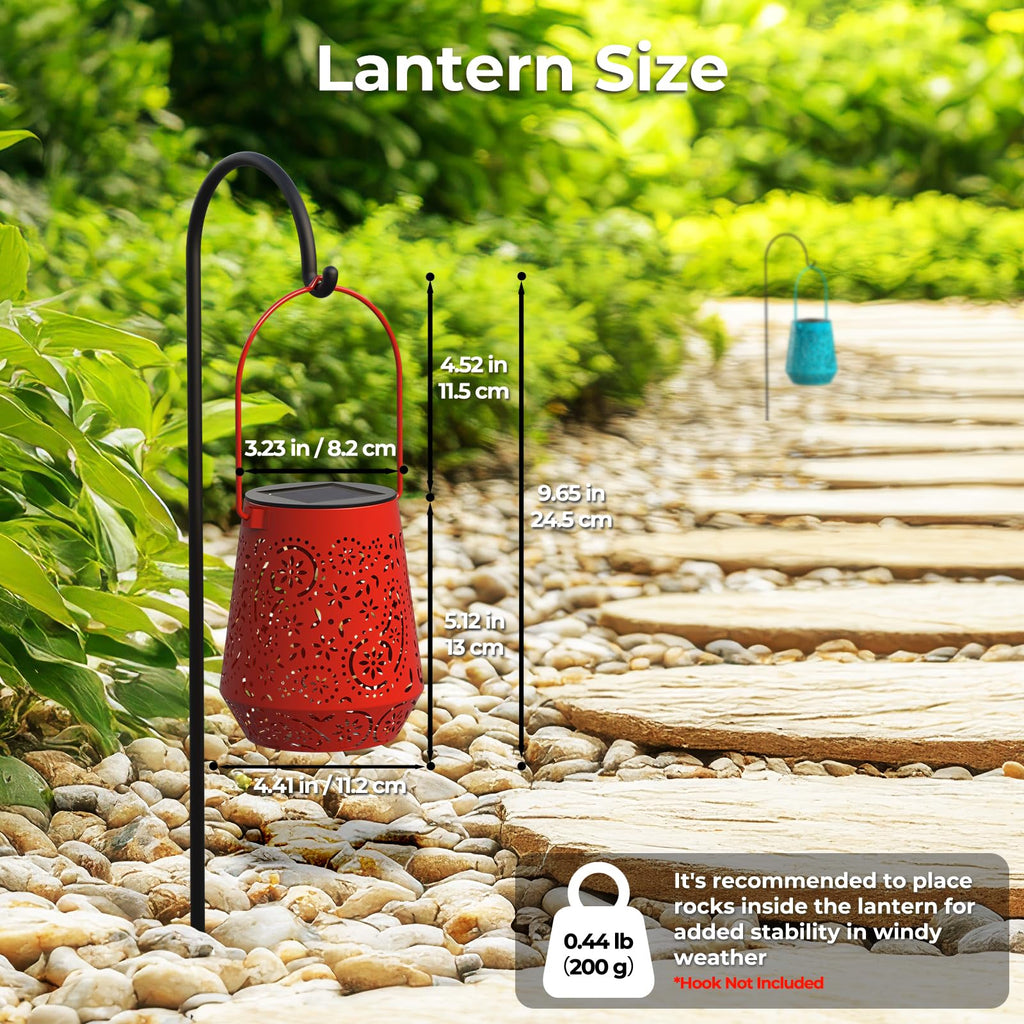 Lanterns 4 Pack Outdoor Waterproof Solar Lights, Auto ON/Off Lanterns