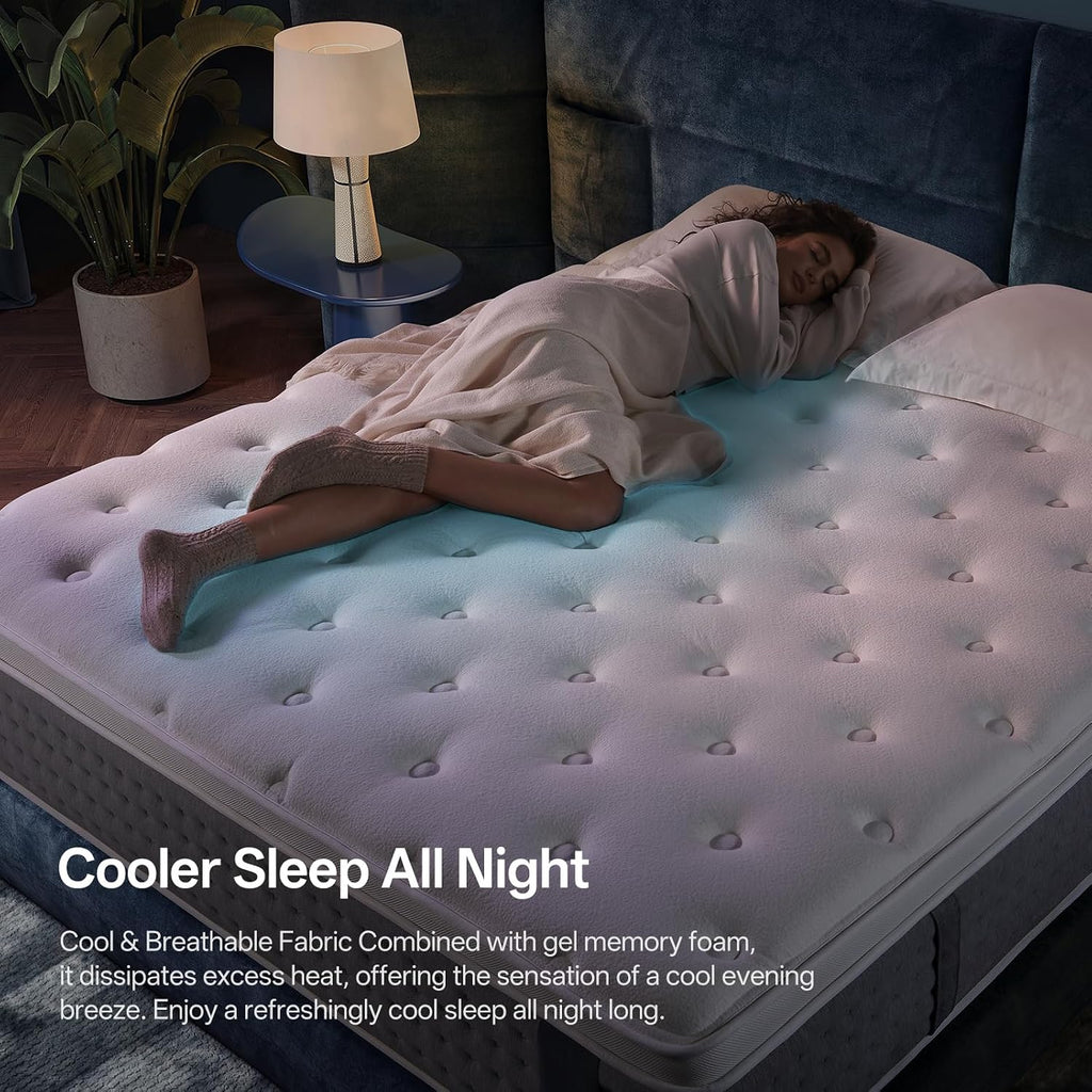King Mattress, 14 Inch Medium Firm Hybrid with Motion Isolation | Breathable hybrid comfort with responsive support