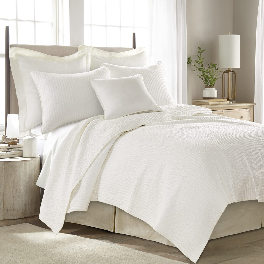 Faux Linen Dust Ruffle, 16-inch Drop with Box Pleat