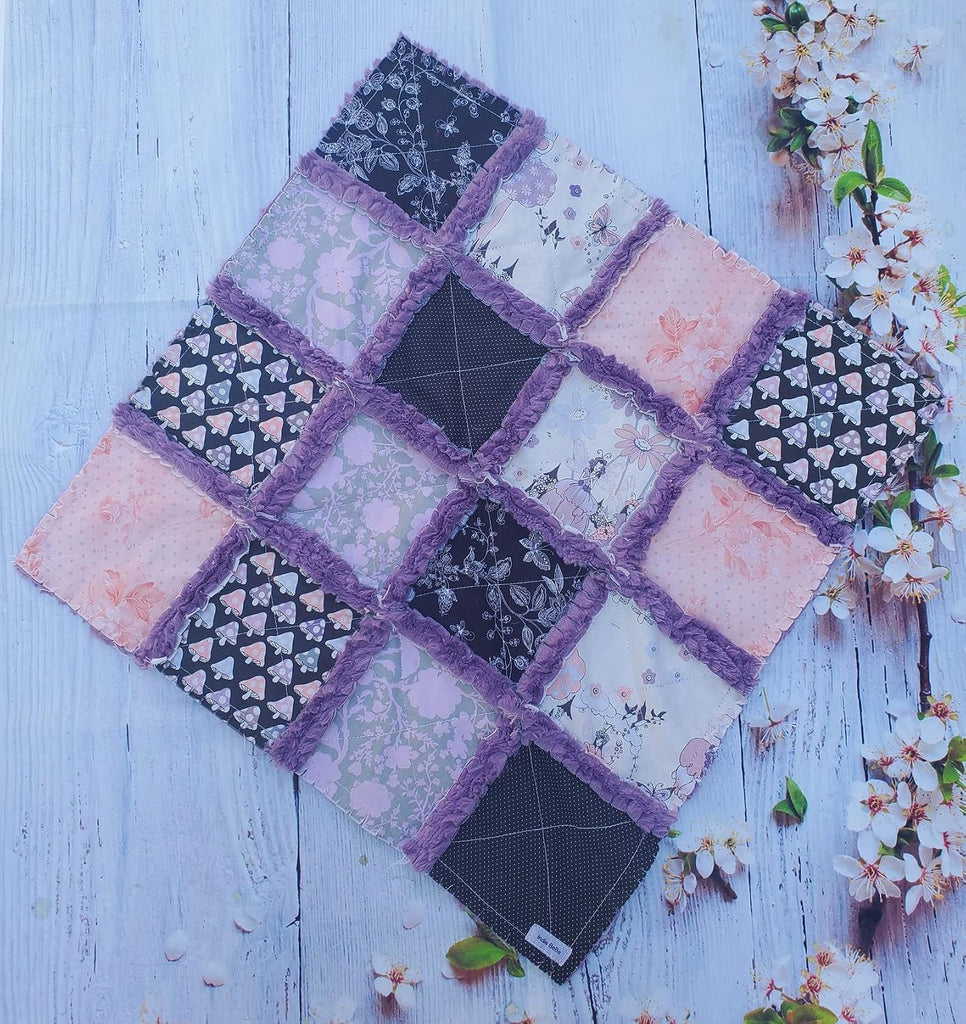 Quilt, Security Blanket, Crib Quilt, Alexander Henry Sprites of Tillbrook, Lovey Blanket, Boho Quilt, Baby Shower