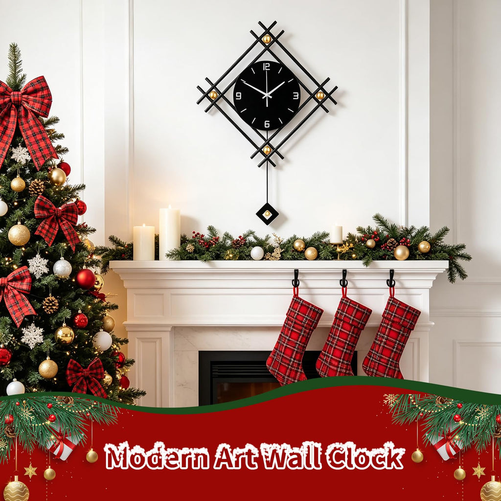 Modern Wall Clock with Stylish Pendulum, 16.2*26 Inch