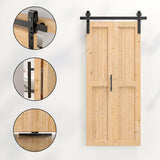 48"x84" Bi fold Barn Door with 52" Bifold Barn Door Hardware Kit for 2 Doors, No-Assembly Solid Spru