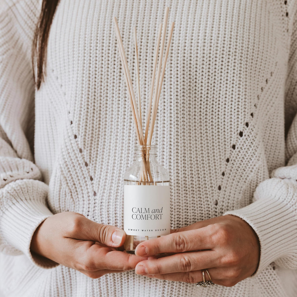 Calm and Comfort Reed Diffuser Set | Mandarin, Ginger, Jasmine, White Tea Spa Scented Diffusers | Air Freshener