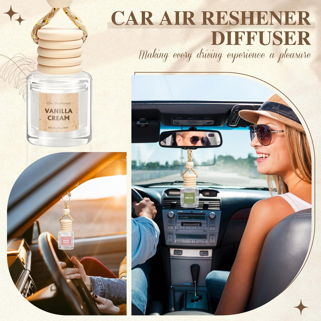6Pack Car Air Freshener, Hanging Essential Oil Air Freshener Diffuser