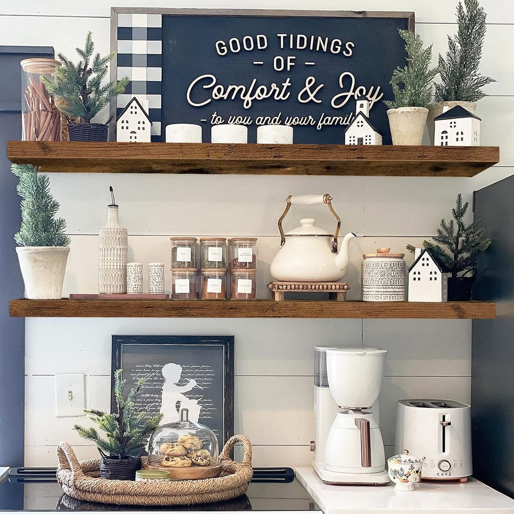 Floating Shelves for Wall 47.2" Extra Long - Wall Shelf Bathroom Kitchen Living Room Bedroom Farmhouse Home Decor