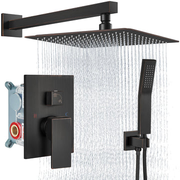 Shower Faucet Set with Handheld Oil Rubbed Bronze 16 Inch Head