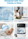 Portable Washing Machine, 0.9 cu. ft with 6 Cycles, Drum Clean, Quick, Stainless Steel Tub, Transparent Lid, LED