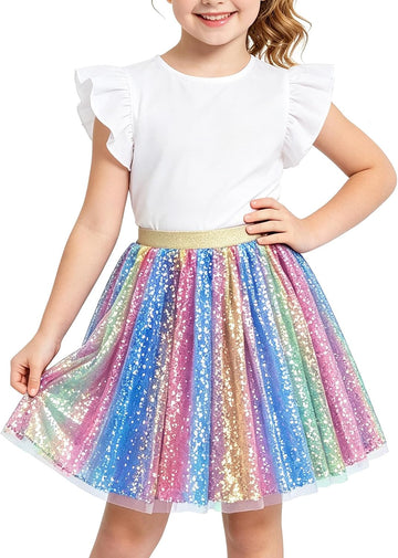 Girl Sequin Tutu Skirt Kids Holiday Short Skirt