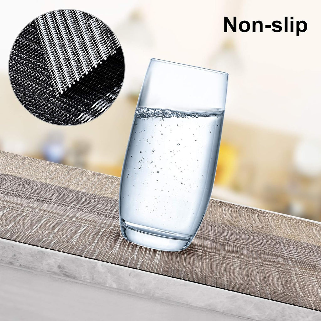 Placemats, Placemats, Heat Resistant Place Mats, Washable PVC Table Mats, Woven Vinyl Plastic Placemats - Set of 6