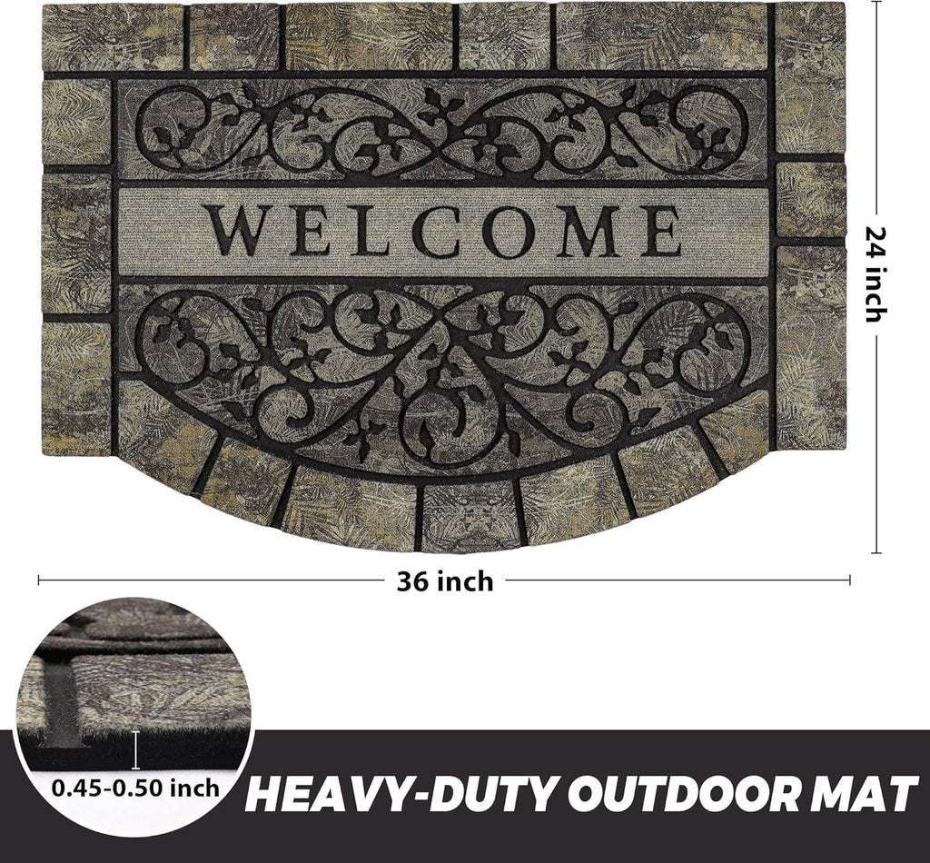 Thick Welcome Mats Outdoor, 24 * 36" Large Front Door Mat Entrance, Welcome Mat for Front Door, Heavy Duty No Slip