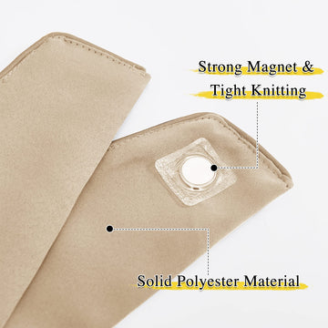 Magnetic Holdbacks for Drapes - Indoor Outdoor Curtains Window Draperies Ropes (Beige, 15 X 4 Inches, Set