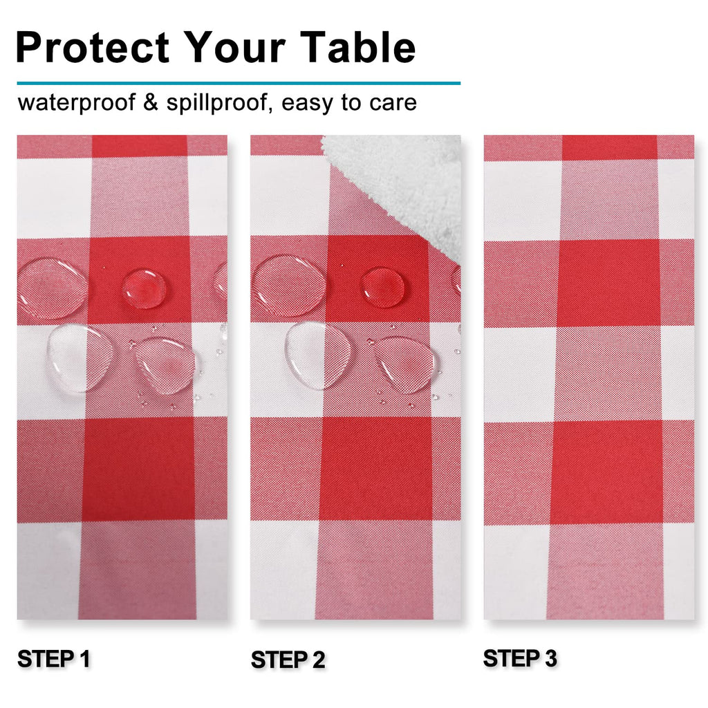 Red and White Checkered Tablecloth Rectangle 60 x 84 Inch