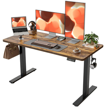 Standing Desk 55 x 24 inch, Electric Height Adjustable with Splice Board, Stand Up Desk, Sit Stand Desk Computer Desk