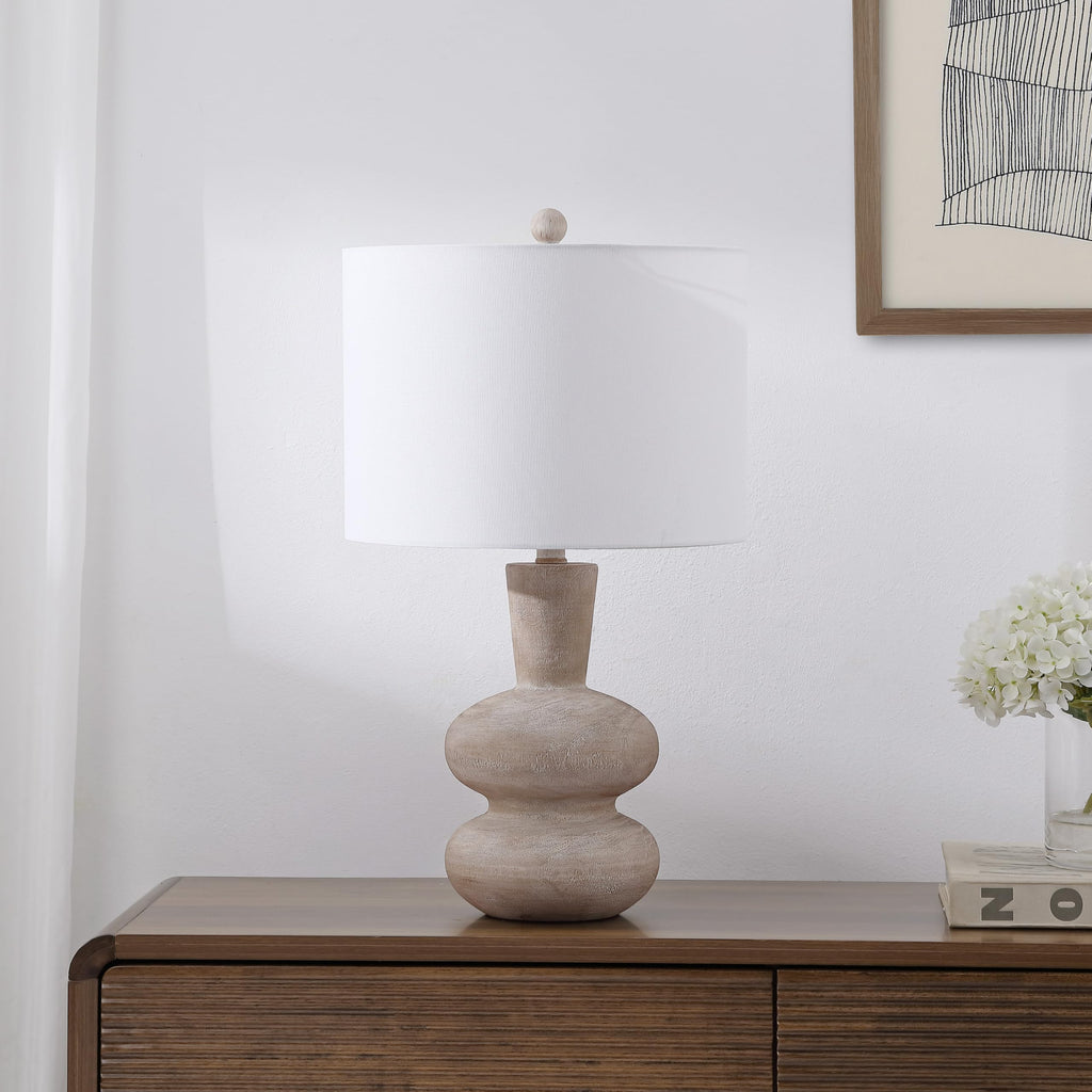 Matheo 24" Modern Sculptural Resin Table Lamp, Antique Brown