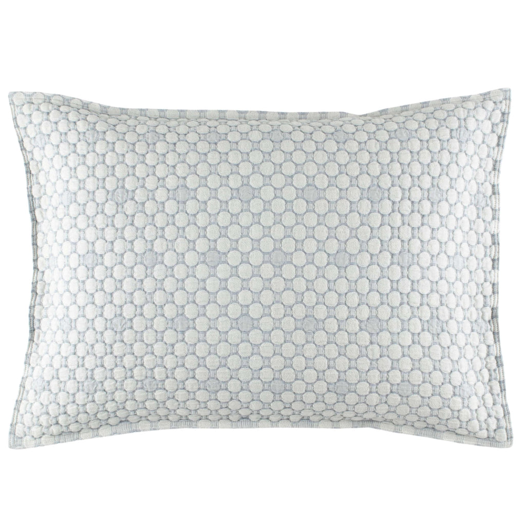 Lodi Blue Solid Cotton Matelasse Sham, Standard