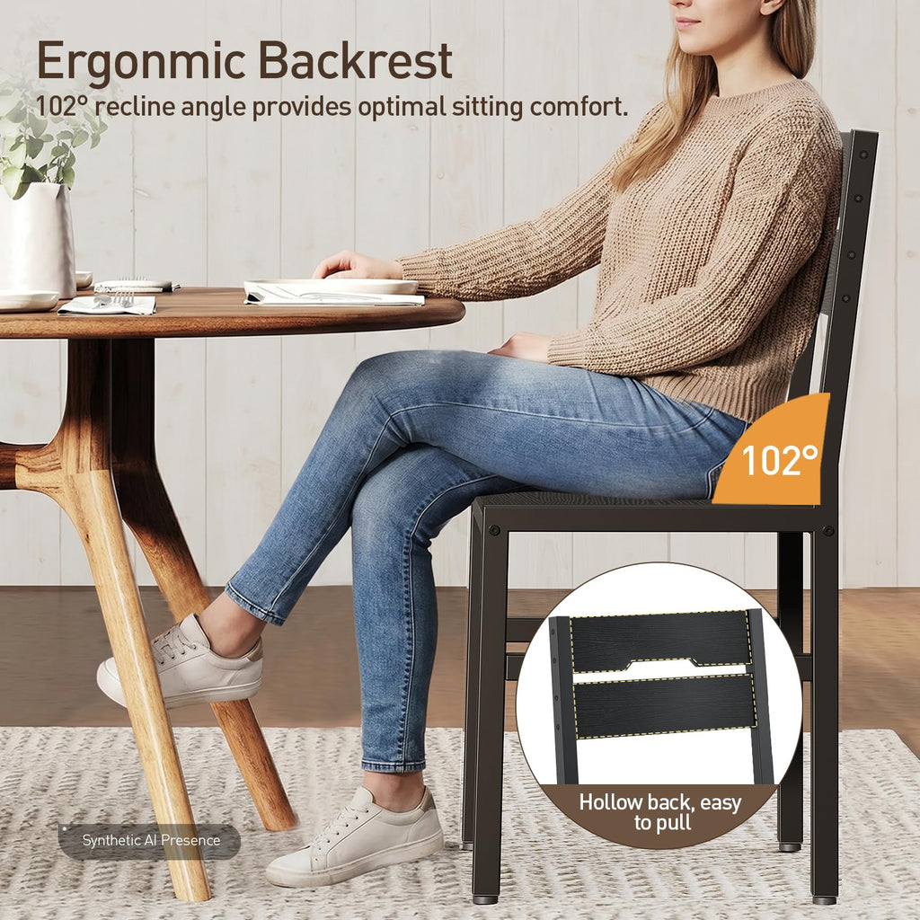 Black Set of 4, Kitchen Chairs Set of 4