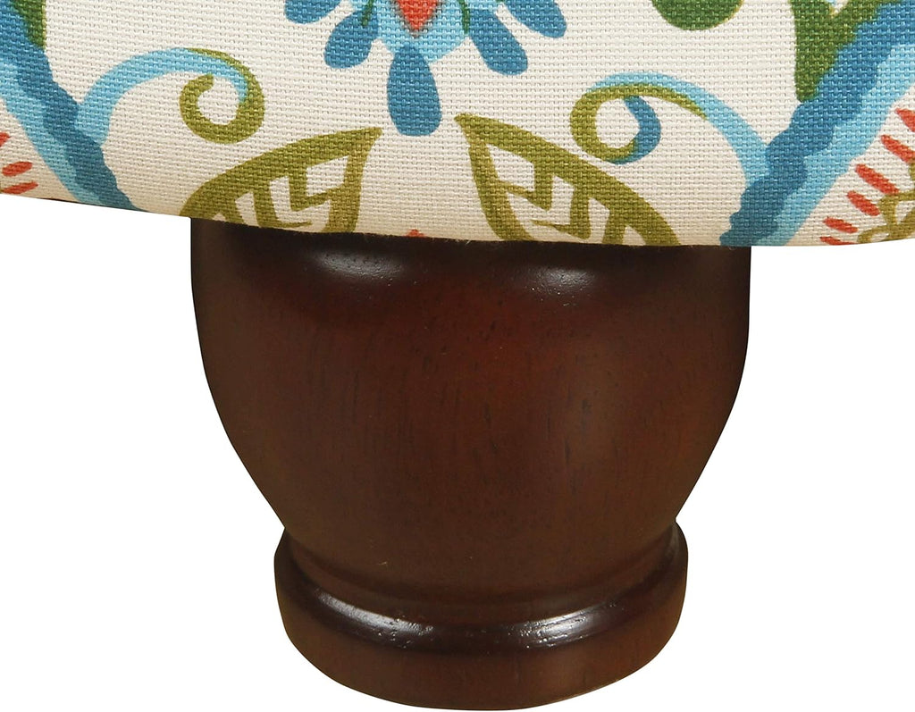 Home Decor | Upholstered Round Storage Ottoman | Ottoman with Storage , Bold Paisley Large