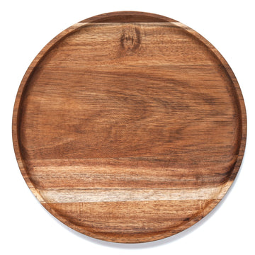 Round Wood Tray, Acacia Wooden Serving Tray, Serving Platter, Appetizer Charcuterie Board, Tray Organizer