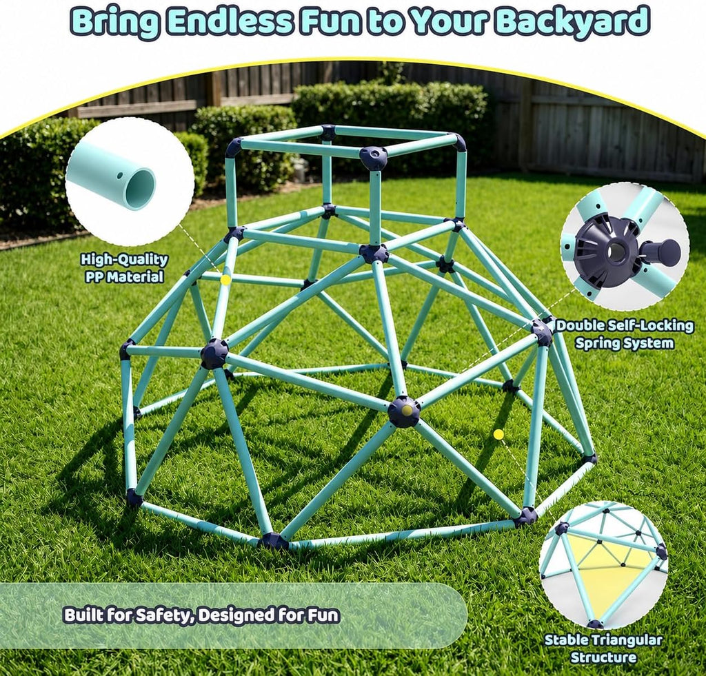 6FT Climbing Dome for Kids, 440LBS Geometric Dome Climber with Hot-Dip Galvanized Steel, Outdoor Jungle Gym for Ages