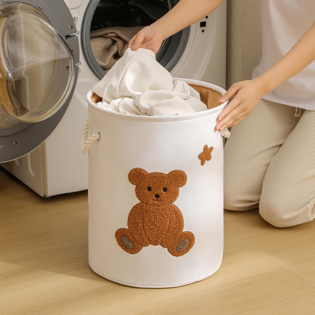 Kids Laundry Basket Nursery Hamper Baby Laundry Basket Stuffed Animal Toys Storage Baskets for Toddler Room Decor