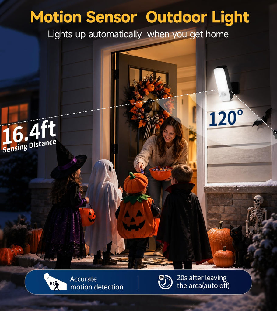 Rechargeable Outdoor Wall Lights, Porch Lights with Motion Sensor