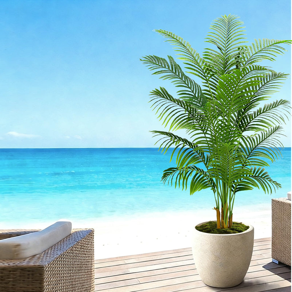 Artificial Palm Tree 7FT Tall, Fake Tropical Palm Tree in Pot