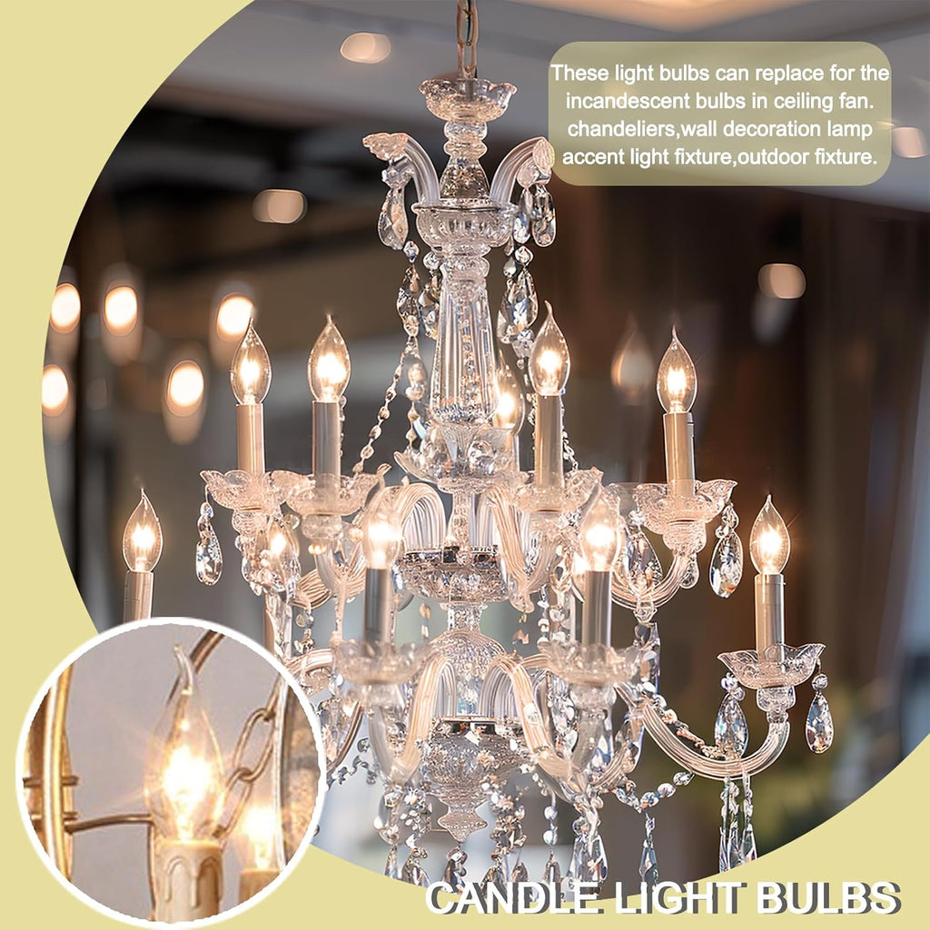 E12 Incandescent Candelabra Light Bulbs 40Watt Warm White 2700K