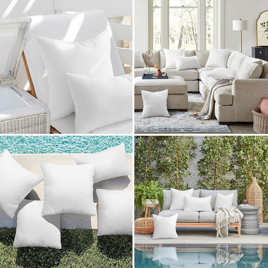 Ashler Outdoor Pillow Inserts, 12x20 Waterproof Throw Pillows - Set of 2