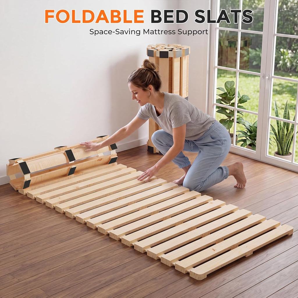Bed Frame, Foldable Tatami Floor Bed Frame, Futon Frame