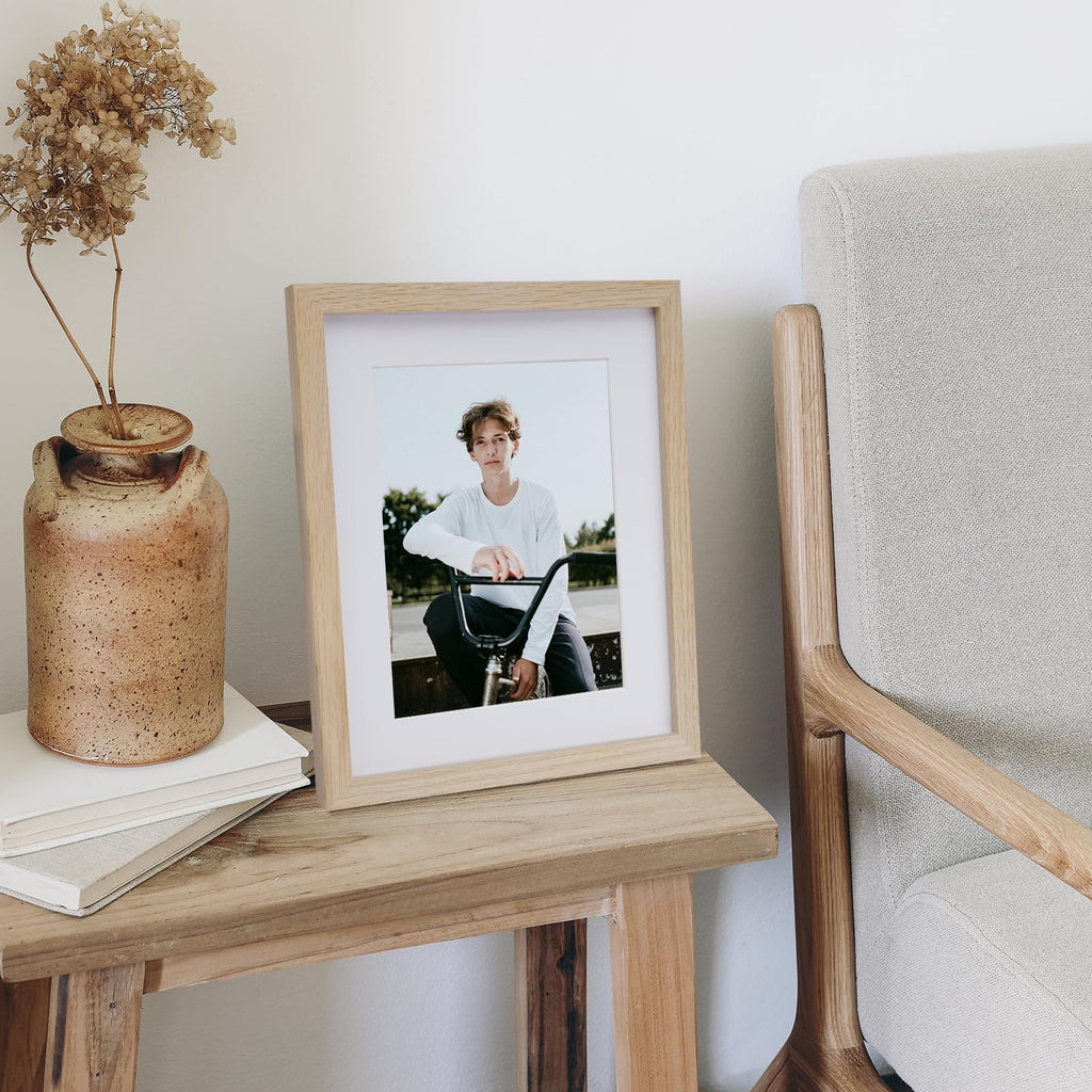 8x10 Solid Oak Wood Picture Frames, Natural Oak, 3 Pack