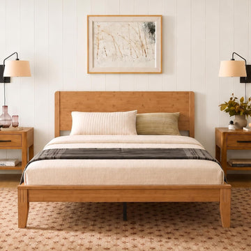 Bamboo Bed Frame, Japanese Joinery Bed, 30Min Simple Setup