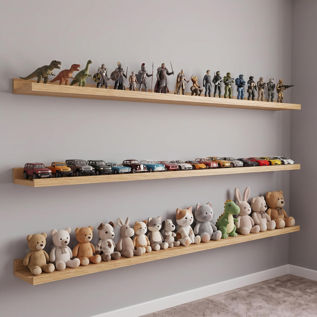 Floating Shelves for Wall, 56" Picture Ledge Shelf, White Oak
