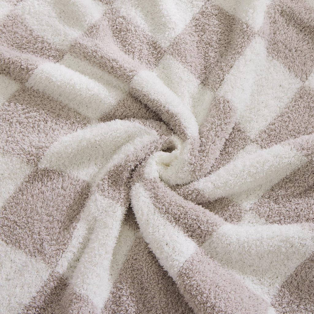 Soft Checkered Throw Blanket for Couch-Cozy Fall Knitted Blankets