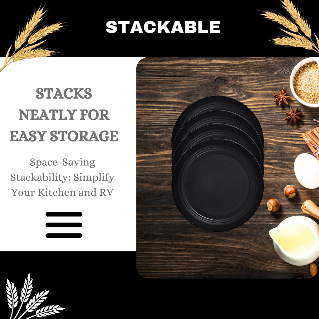 Wheat Straw Dinnerware Sets Unbreakable Plates Bowls and Cups Reusable Utensils Dishwasher Microwave Safe Bowls and